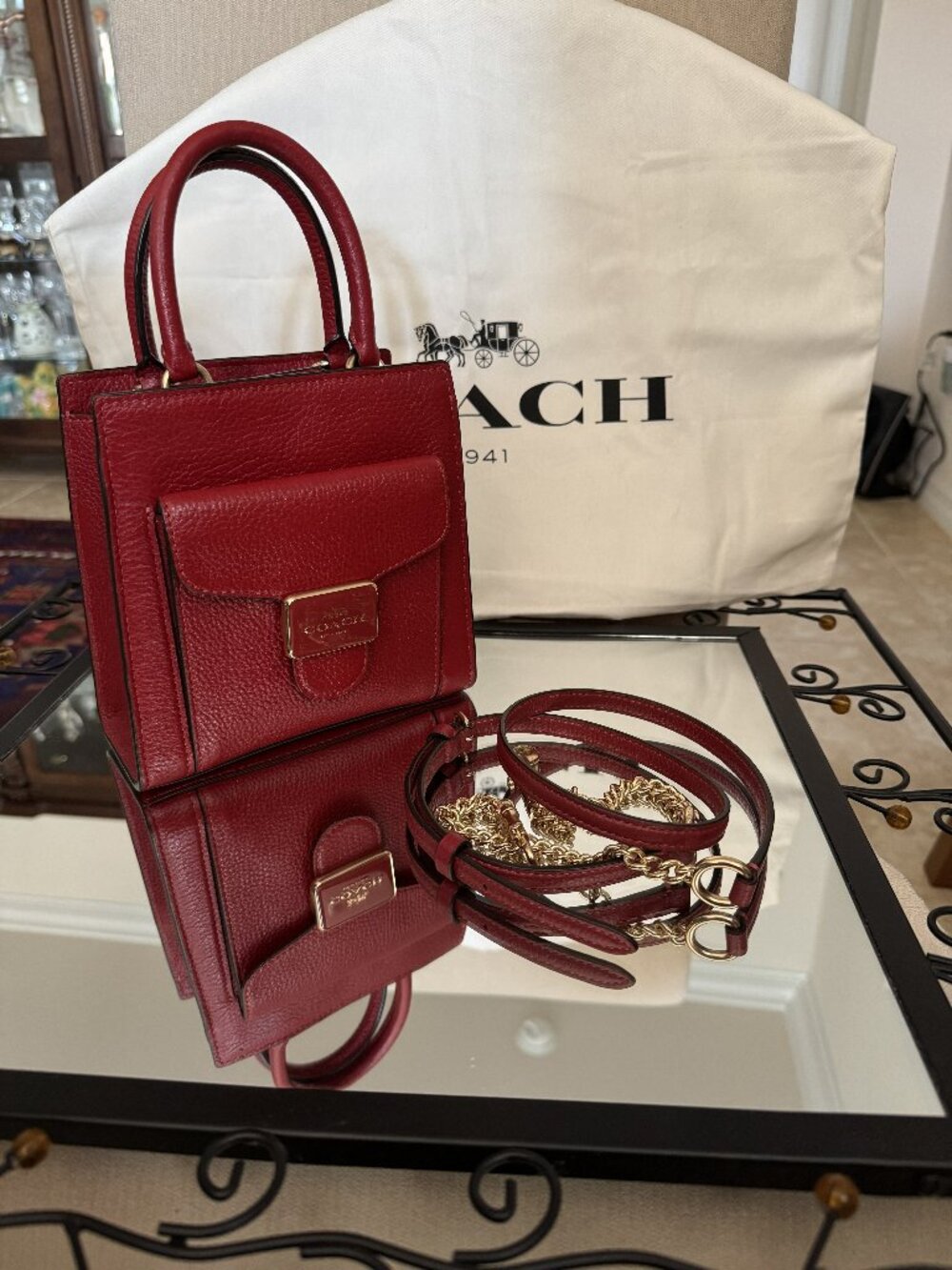 Coach Mini Pepper Red Crossbody Satchel Handbag